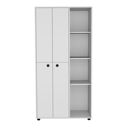 Closet Mandi, Blanco, con Dos Tubos y Un Cajon Deslizable ZF - VIRTUAL MUEBLES