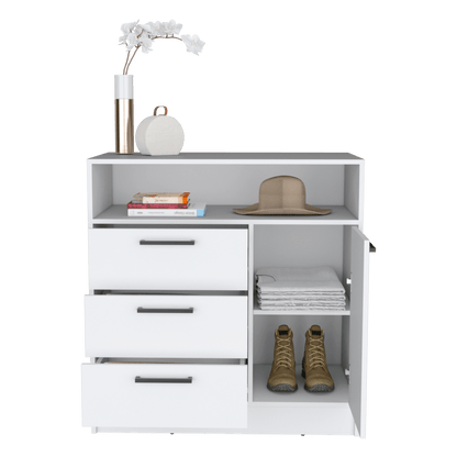 Organizador Omex, Blanco, con Tres Cajones y Una Puerta Abatible ZF - VIRTUAL MUEBLES