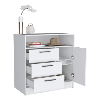 Organizador Omex, Blanco, con Tres Cajones y Una Puerta Abatible ZF - VIRTUAL MUEBLES