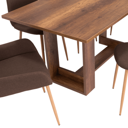 Combo Comedor Sonora, Cobre, Chocolate y Café Claro, Incluye Comedor y 6 Sillas - VIRTUAL MUEBLES