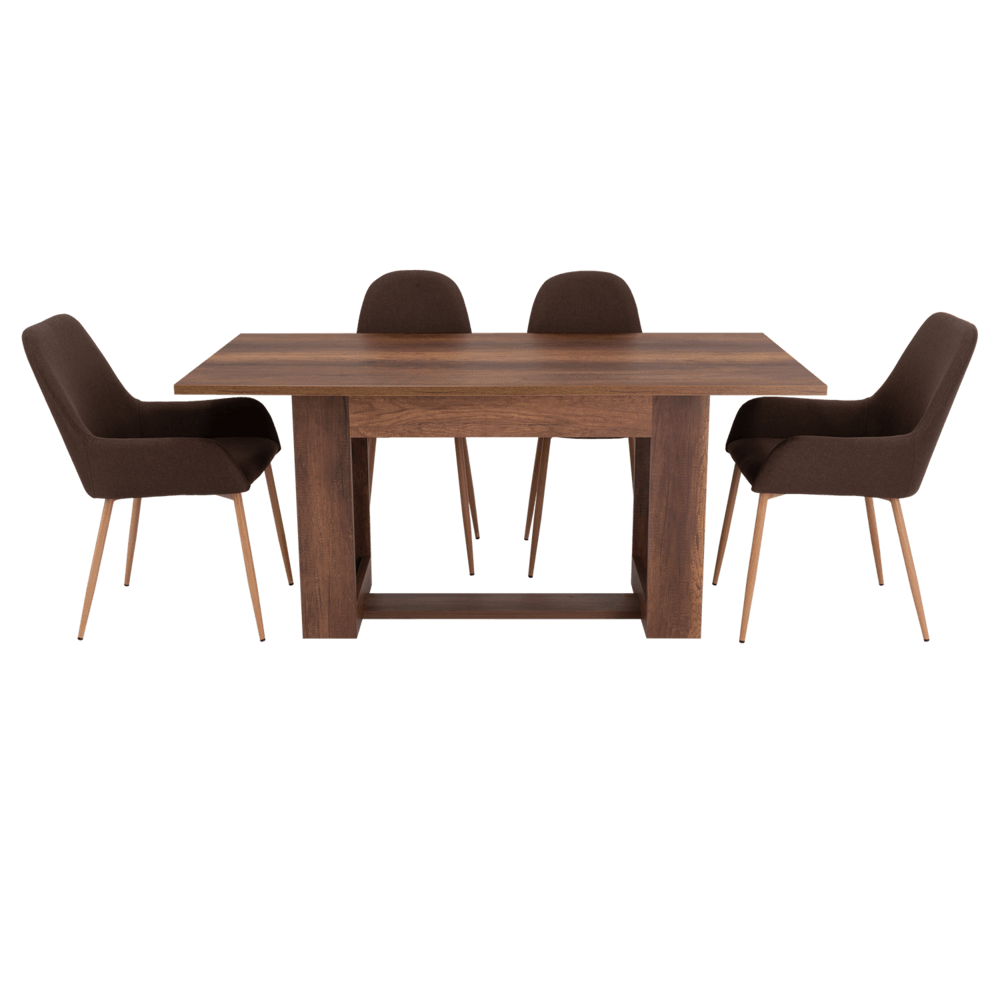 Combo Comedor Sonora, Cobre, Chocolate y Café Claro, Incluye Comedor y 6 Sillas - VIRTUAL MUEBLES