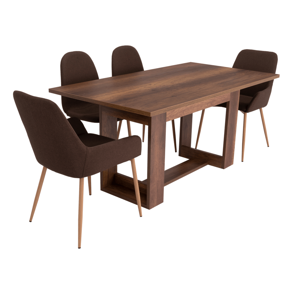 Combo Comedor Sonora, Cobre, Chocolate y Café Claro, Incluye Comedor y 6 Sillas - VIRTUAL MUEBLES