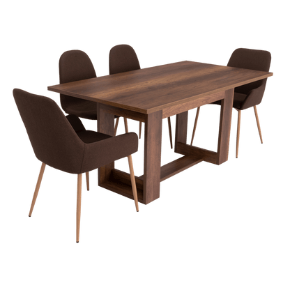 Combo Comedor Sonora, Cobre, Chocolate y Café Claro, Incluye Comedor y 6 Sillas - VIRTUAL MUEBLES