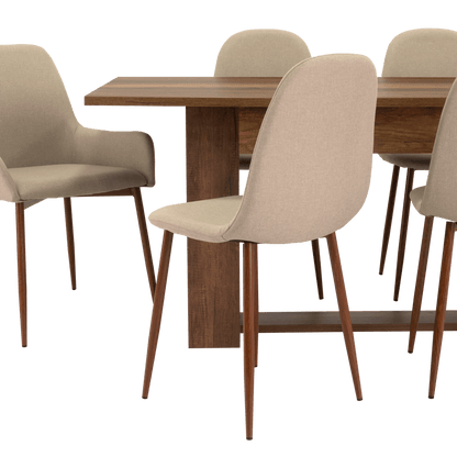Combo Comedor Sonora, Cobre, Café Claro y Chocolate, Incluye Comedor y 6 Sillas - VIRTUAL MUEBLES