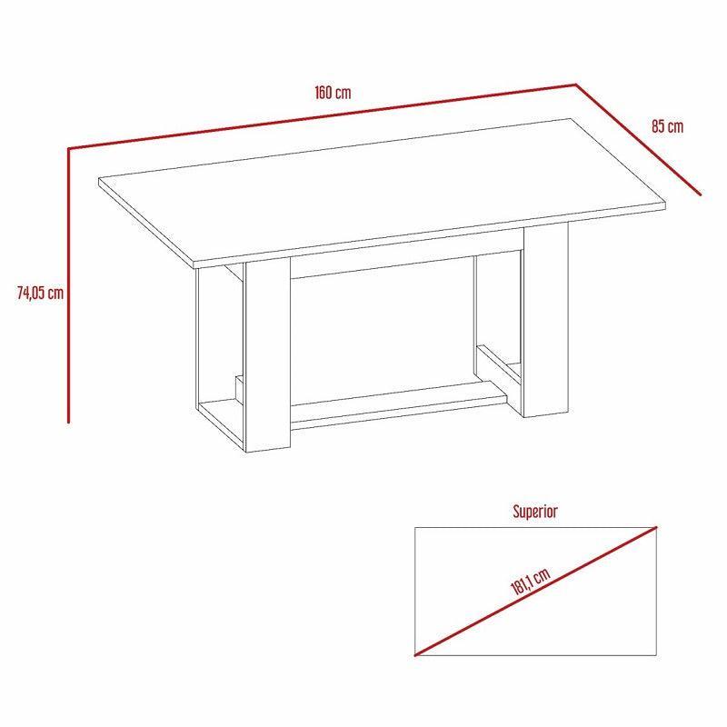 Juego de Comedor Glen · 4 Sillas · Cobre y Blanco