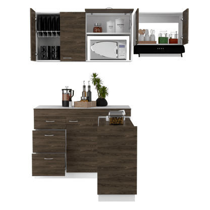 Cocina Integral Amatista color Chocolate y Blanco.