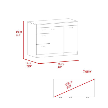 Gabinete Inferior de Cocina Amatista, Blanco y Chocolate, con Amplia Capacidad de Almacenamiento, no Incluye Mesón ZF - VIRTUAL MUEBLES