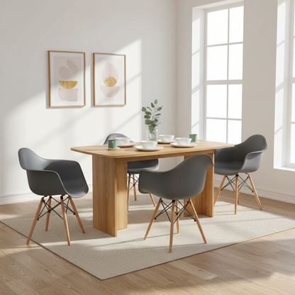 Juego de Comedor Lume · 4 Sillas · Gris