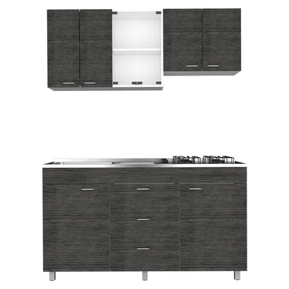 Cocina Integral Laurel color Gris y Blanco.