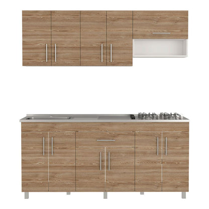 Cocina Integral Carson color Miel y Blanco.