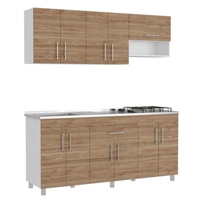 Cocina Integral Carson color Miel y Blanco.