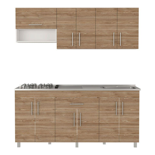 Cocina Integral Carson color Miel y Blanco.