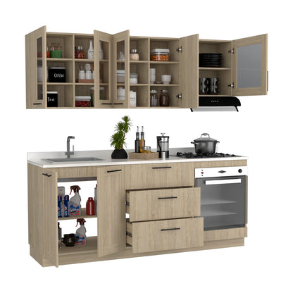 Cocina Integral Elica color Beige.