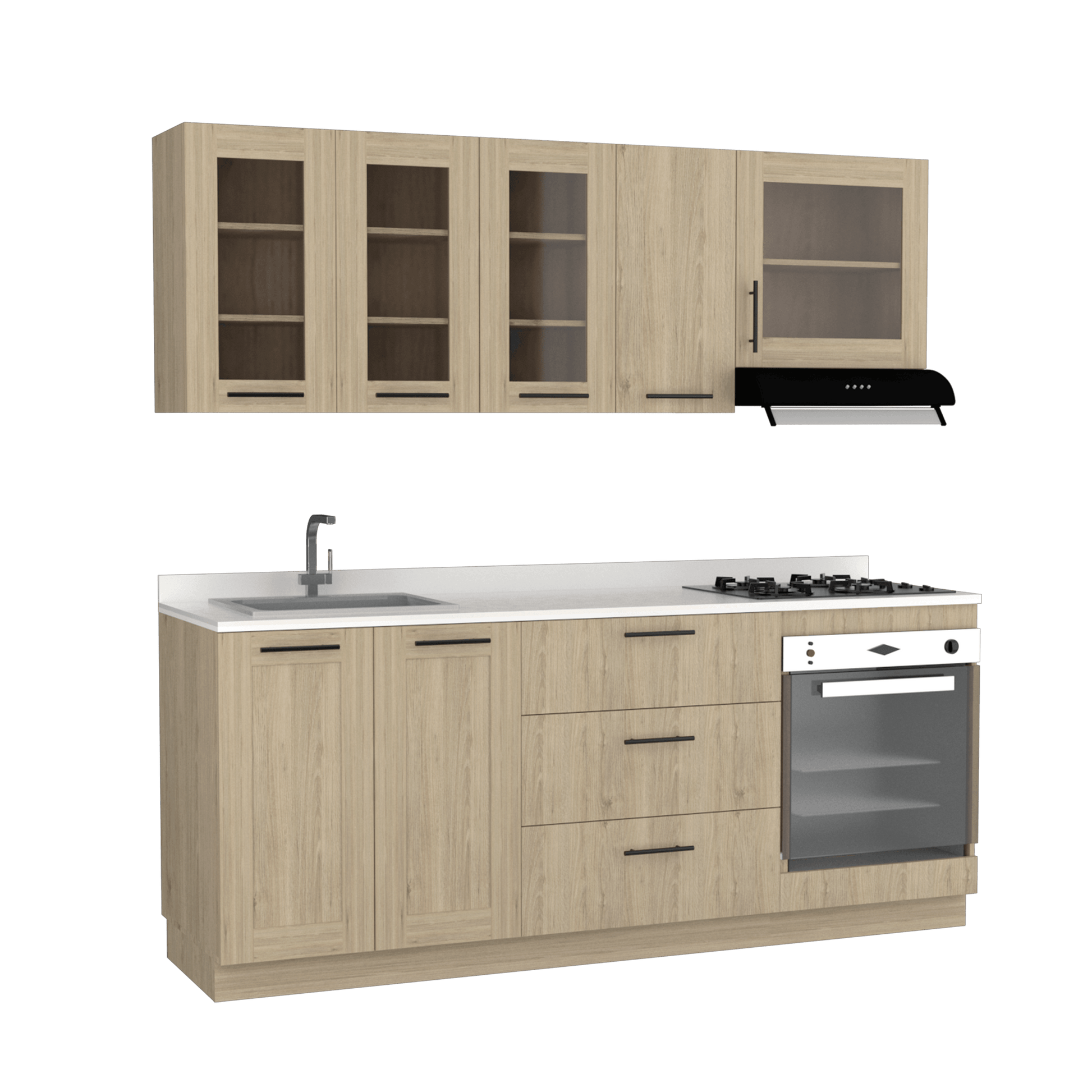 Cocina Integral Elica color Beige.