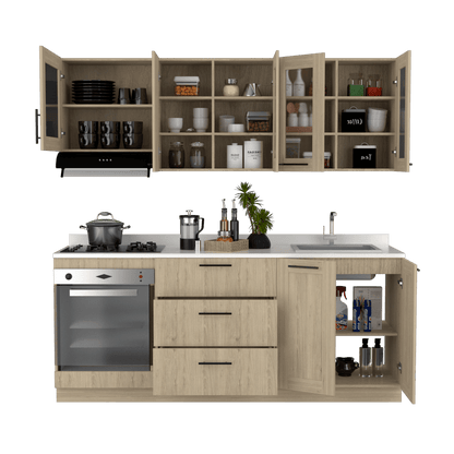 Cocina Integral Elica color Beige.