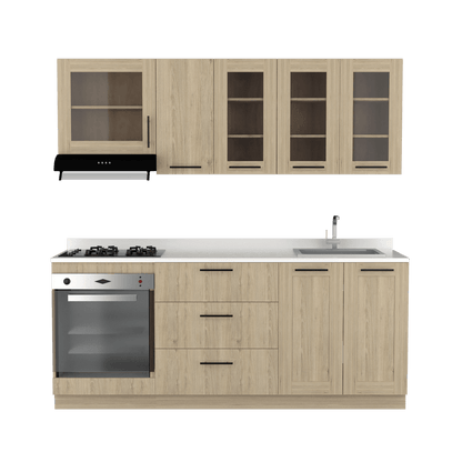 Cocina Integral Elica color Beige.