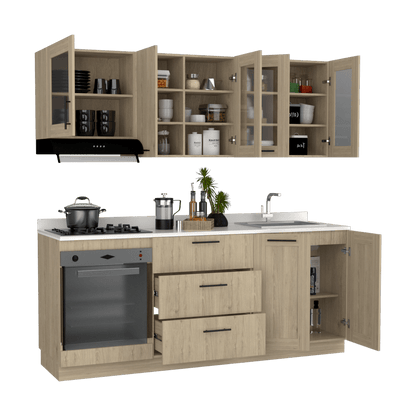 Cocina Integral Elica color Beige.