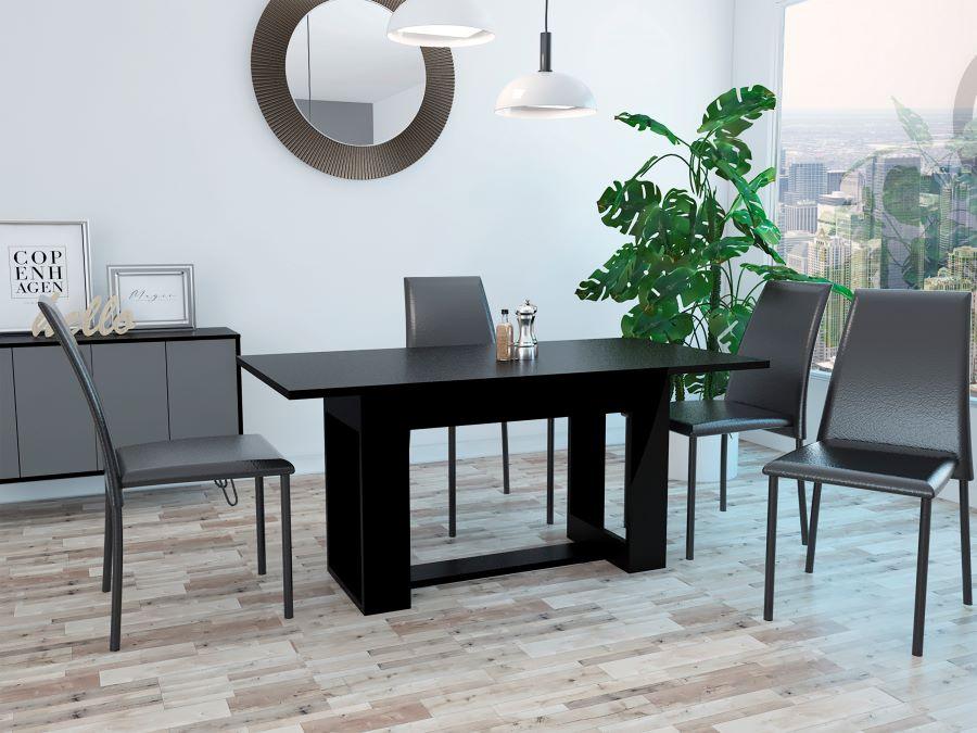 Combo Comedor Beton , Incluye Comedor y 4 Sillas wengue, vista en perspectiva