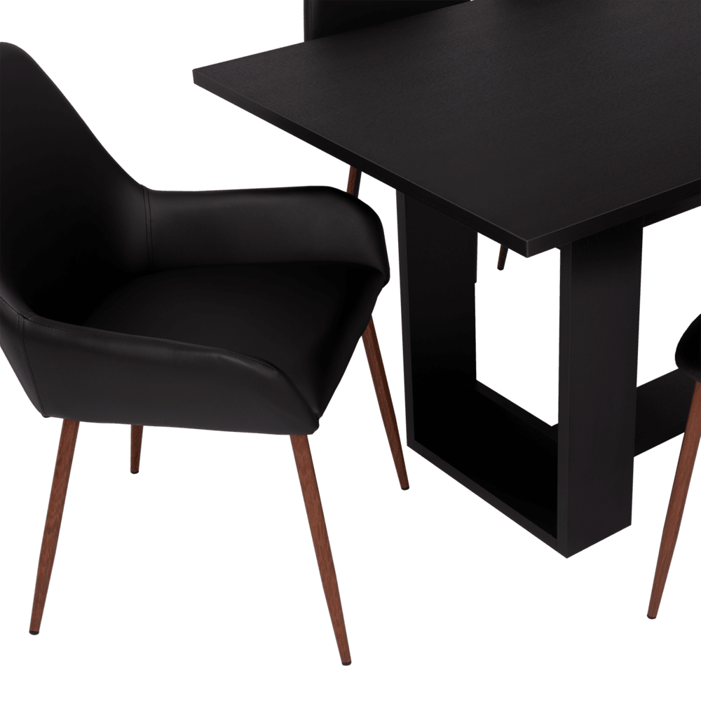 Combo Comedor Satura, Wengue y Café Claro, Incluye Comedor y 6 Sillas - VIRTUAL MUEBLES