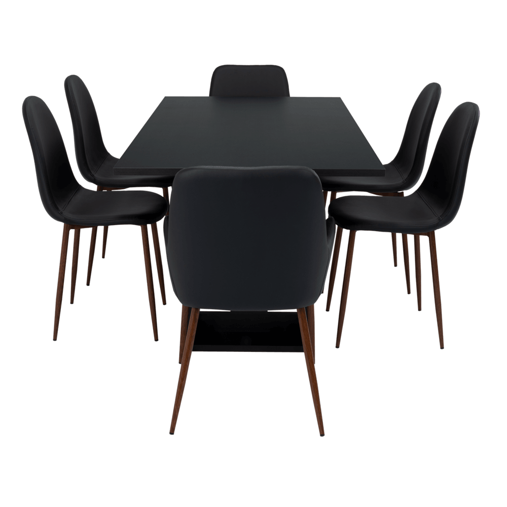Combo Comedor Satura, Wengue y Café Claro, Incluye Comedor y 6 Sillas - VIRTUAL MUEBLES