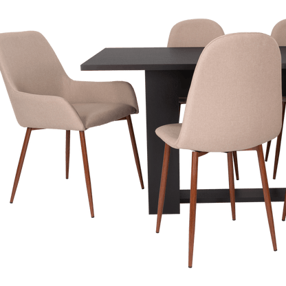 Combo Comedor Satura, Wengue, Café Claro y Chocolate, Incluye Comedor y 6 Sillas - VIRTUAL MUEBLES