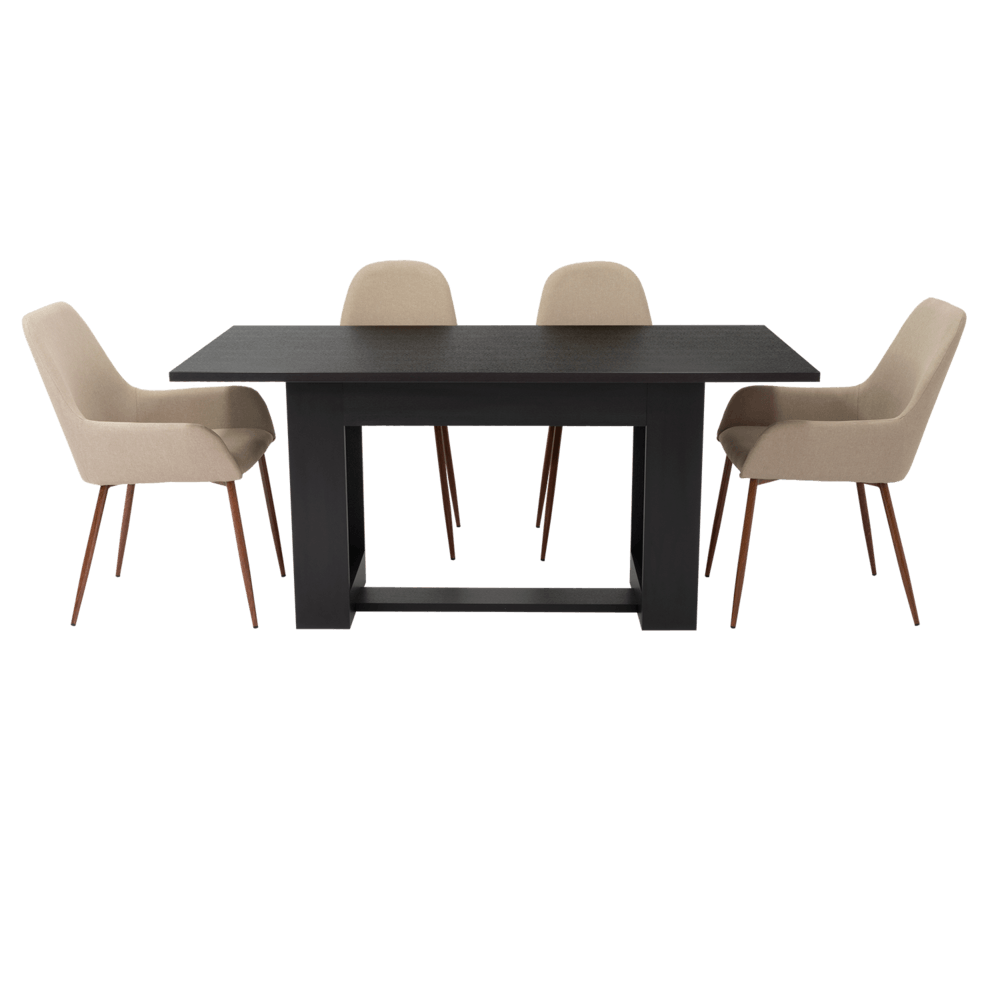 Combo Comedor Satura, Wengue, Café Claro y Chocolate, Incluye Comedor y 6 Sillas - VIRTUAL MUEBLES