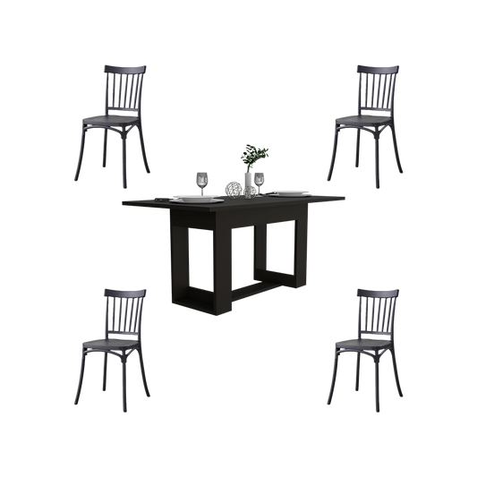 Combo Comedor Beton , Incluye Comedor y 4 Sillas wengue
