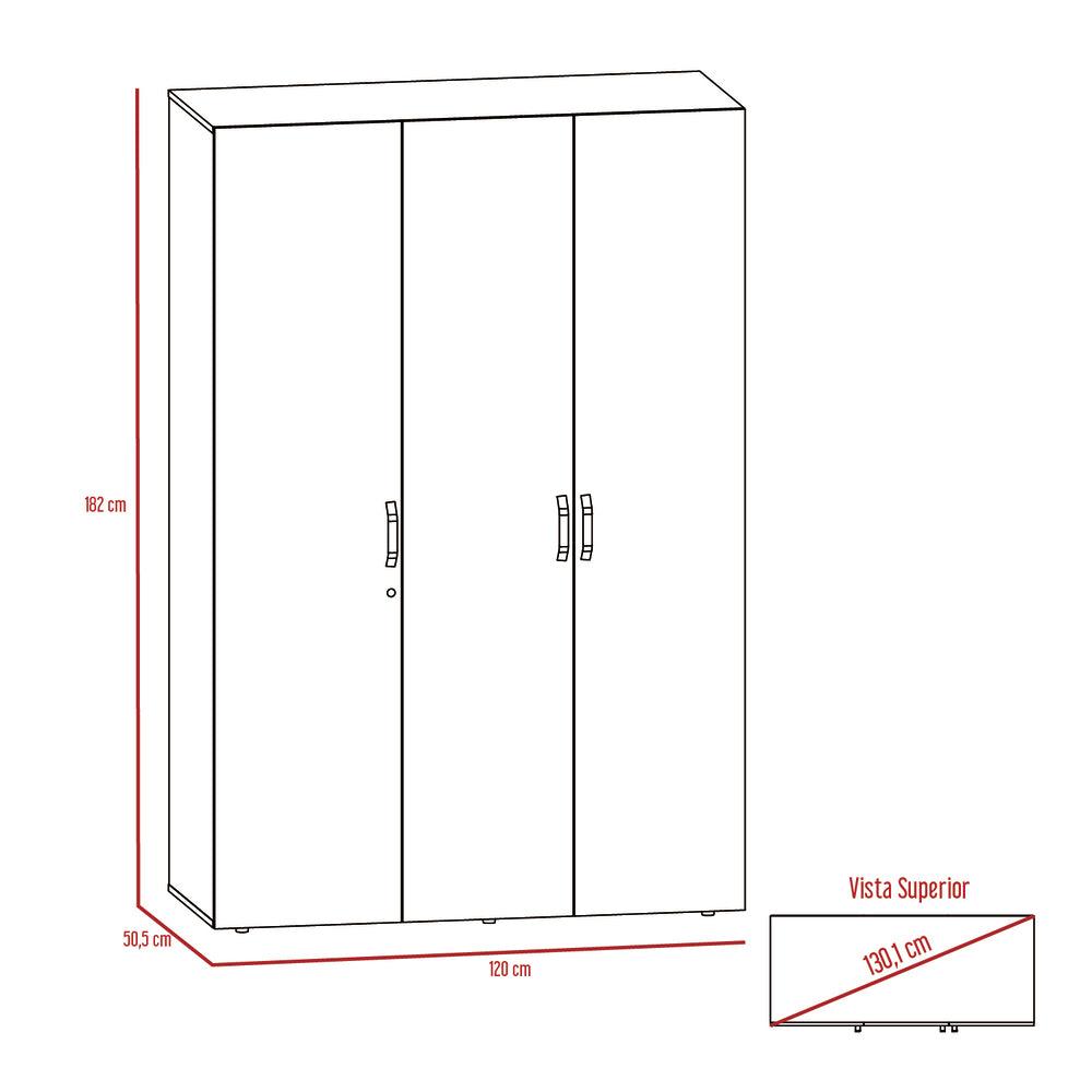 Closet Mudi, Wengue, con un Cajon Organizador y Tubo Cromado - VIRTUAL MUEBLES