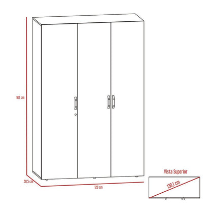 Closet Mudi, Wengue, con un Cajon Organizador y Tubo Cromado - VIRTUAL MUEBLES