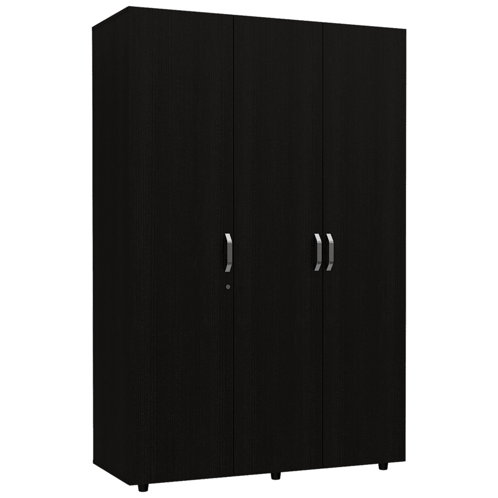 Closet Mudi, Wengue, con un Cajon Organizador y Tubo Cromado - VIRTUAL MUEBLES