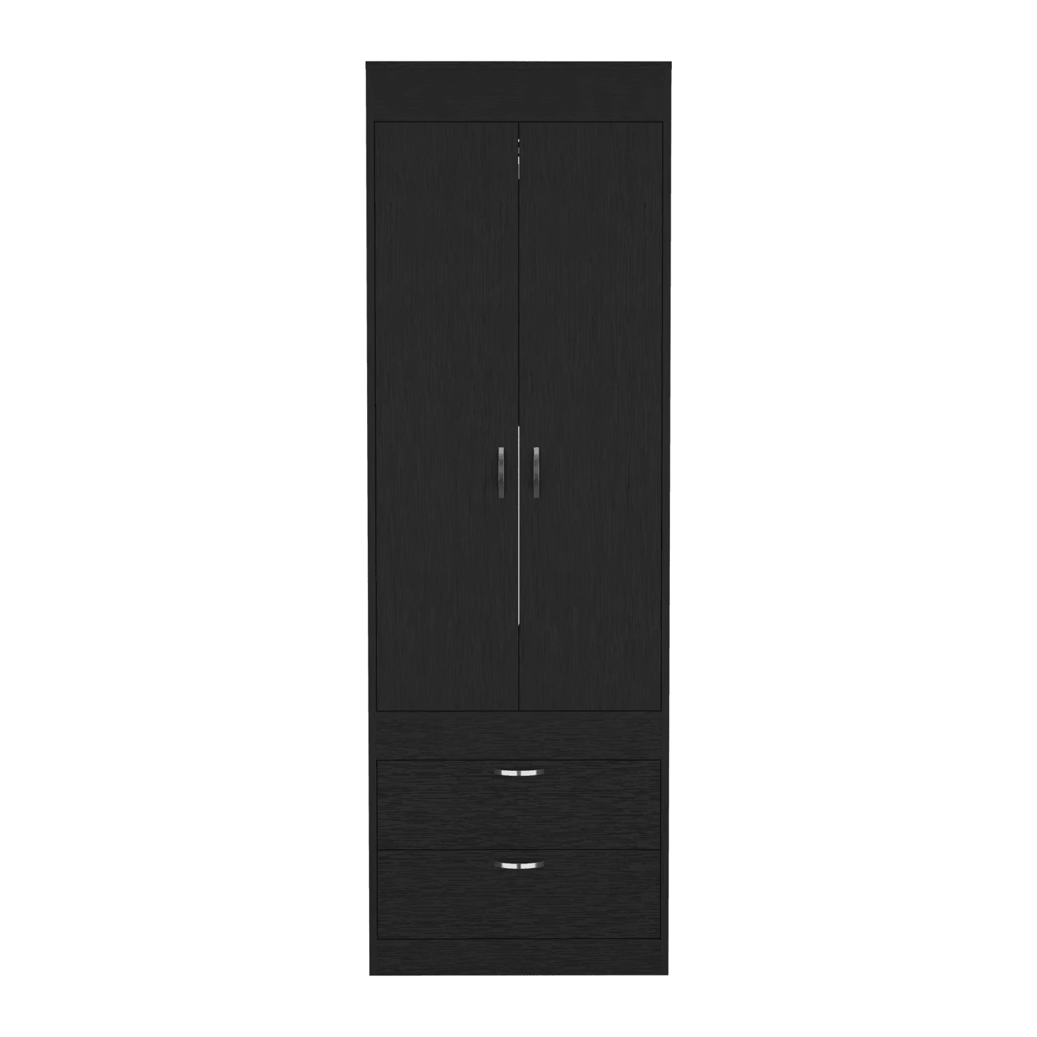 Closet Agata, Wengue, con Dos Cajones y Tubo Cromado Para Colgar Ropa ZF - VIRTUAL MUEBLES