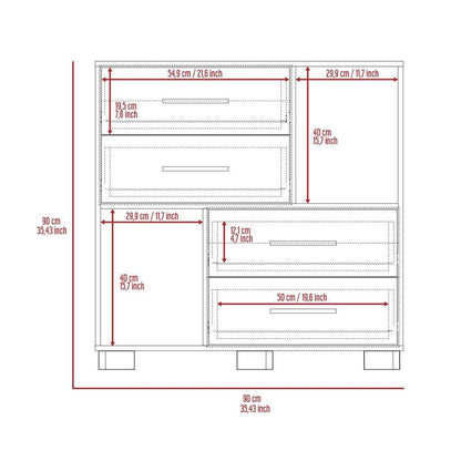 Organizador Karely, Wengue, 4 cajones multiusos deslizables ZF - VIRTUAL MUEBLES