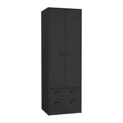 Closet Dulis, Wengue, con dos puertas batientes y dos cajones ZF - VIRTUAL MUEBLES