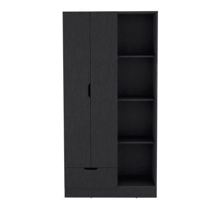 Closet Memphis, Wengue, con Un Tubo Cromado ZF - VIRTUAL MUEBLES