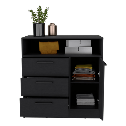 Organizador Omex, Wengue, con Tres Cajones y Una Puerta Abatible ZF - VIRTUAL MUEBLES