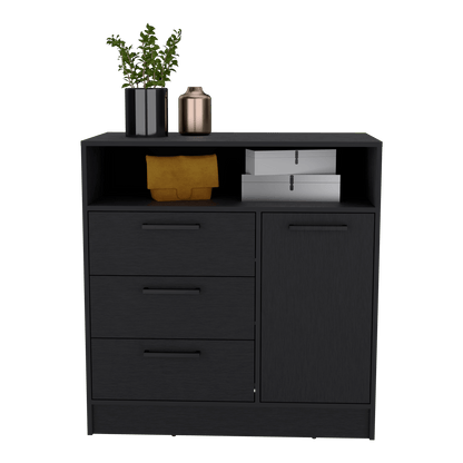 Organizador Omex, Wengue, con Tres Cajones y Una Puerta Abatible ZF - VIRTUAL MUEBLES