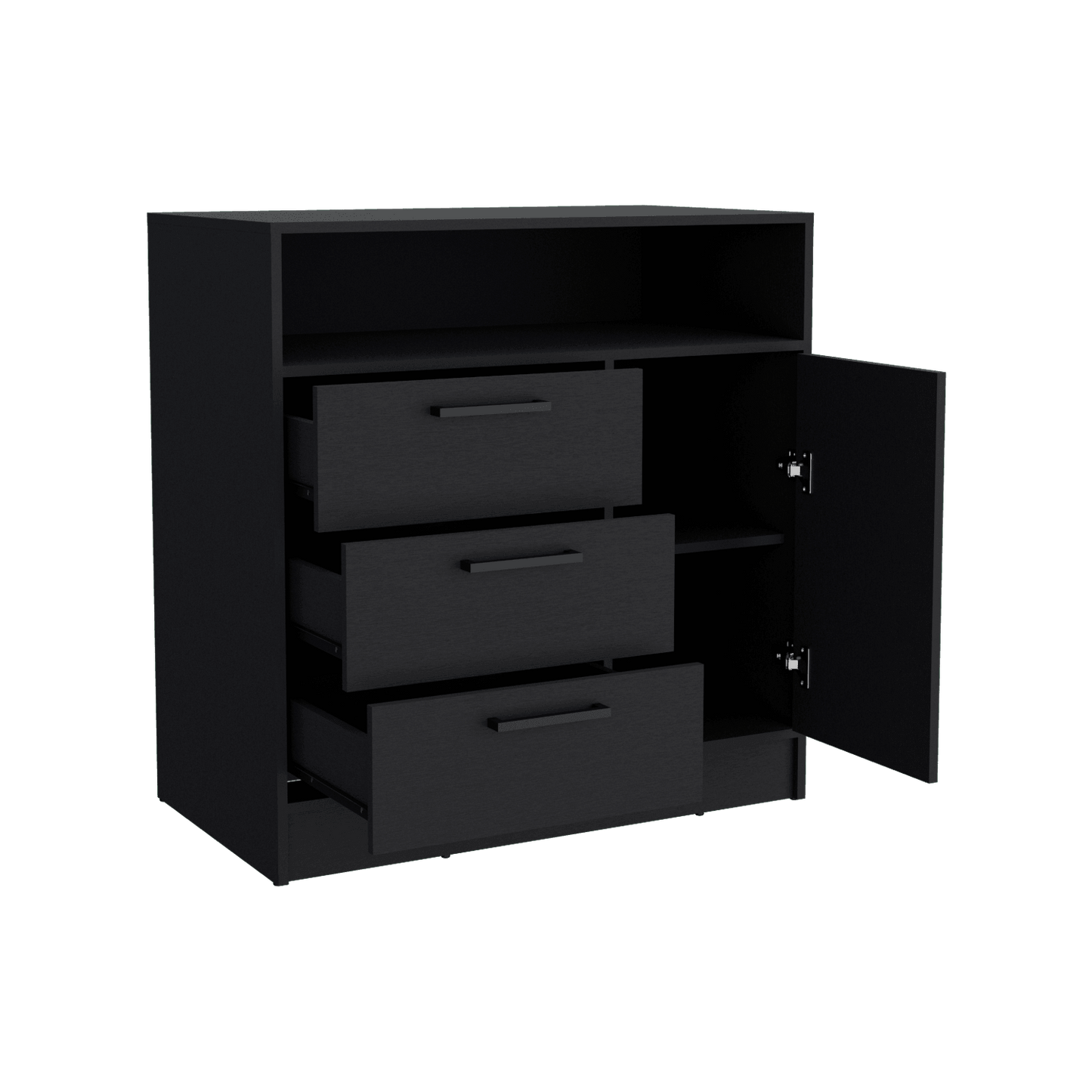 Organizador Omex, Wengue, con Tres Cajones y Una Puerta Abatible ZF - VIRTUAL MUEBLES