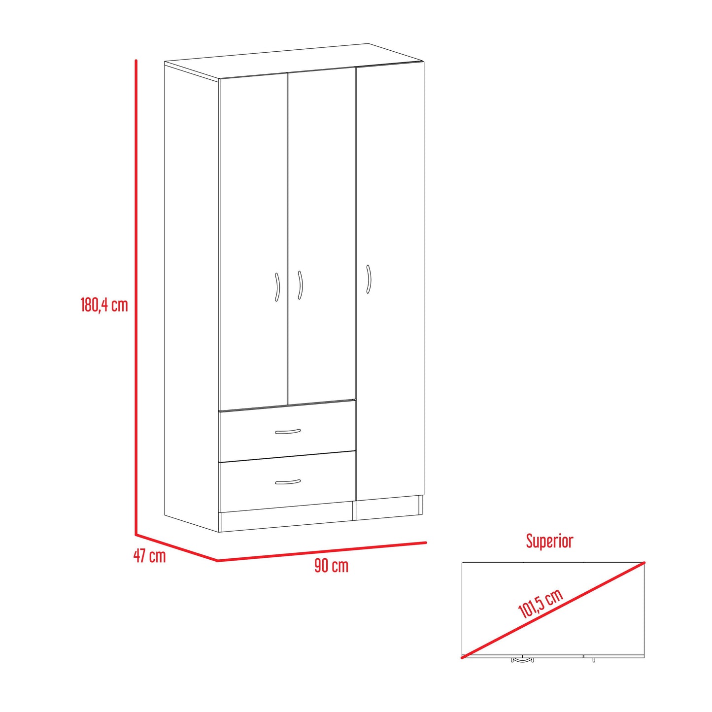 Closet América, Wengue, con Variedad de Entrepaños y Tubo para Colgar Ropa - VIRTUAL MUEBLES