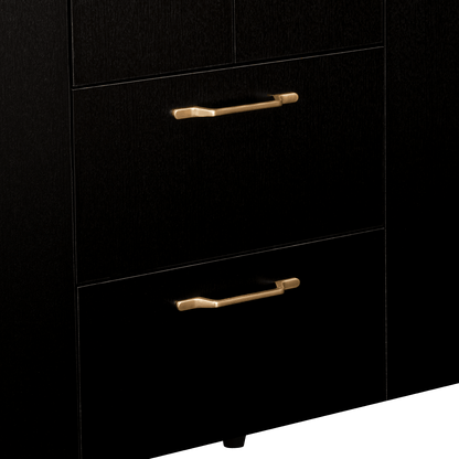 Closet Eco Golden, Wengue y Dorado, Variedad de Entrepaños y Seis Puertas Abatibles - VIRTUAL MUEBLES