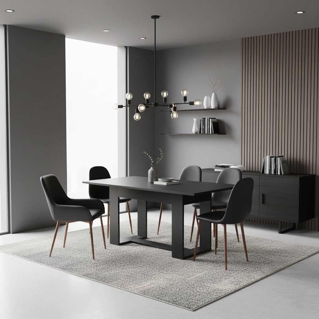 Combo Comedor Satura, Wengue y Café Claro, Incluye Comedor y 6 Sillas