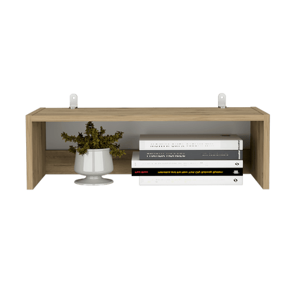 Complemento de Biblioteca Home, Macadamia y Blanco Cartón, para Adicionar un Compartimiento a tus Espacios - VIRTUAL MUEBLES