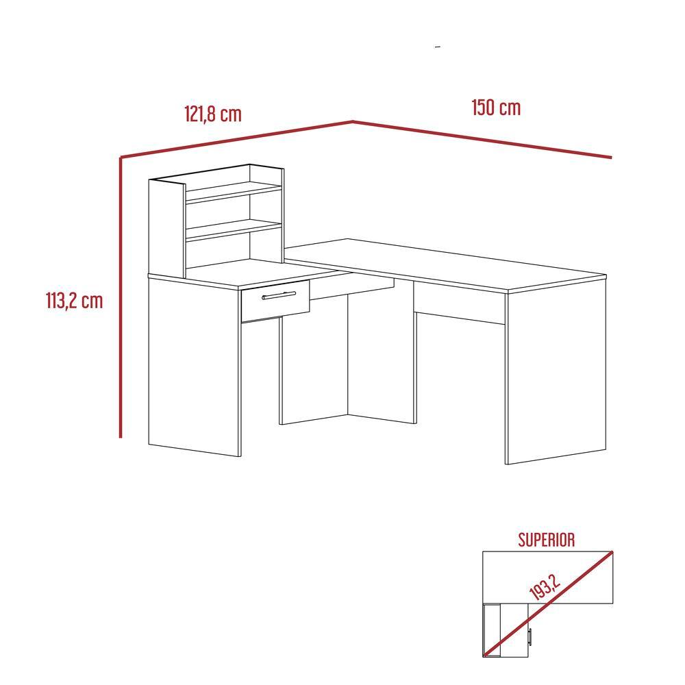 Combo Para Oficina Sandoval, Miel y Wengue, Incluye Escritorio y Biblioteca - VIRTUAL MUEBLES