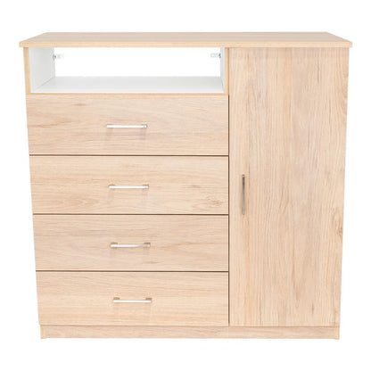 Organizador Barlovento, Beige y Blanco con Cuatro Cajones y una puerta