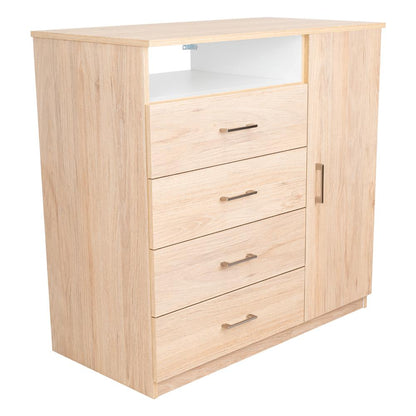 Organizador Barlovento, Beige y Blanco con Cuatro Cajones y una puerta