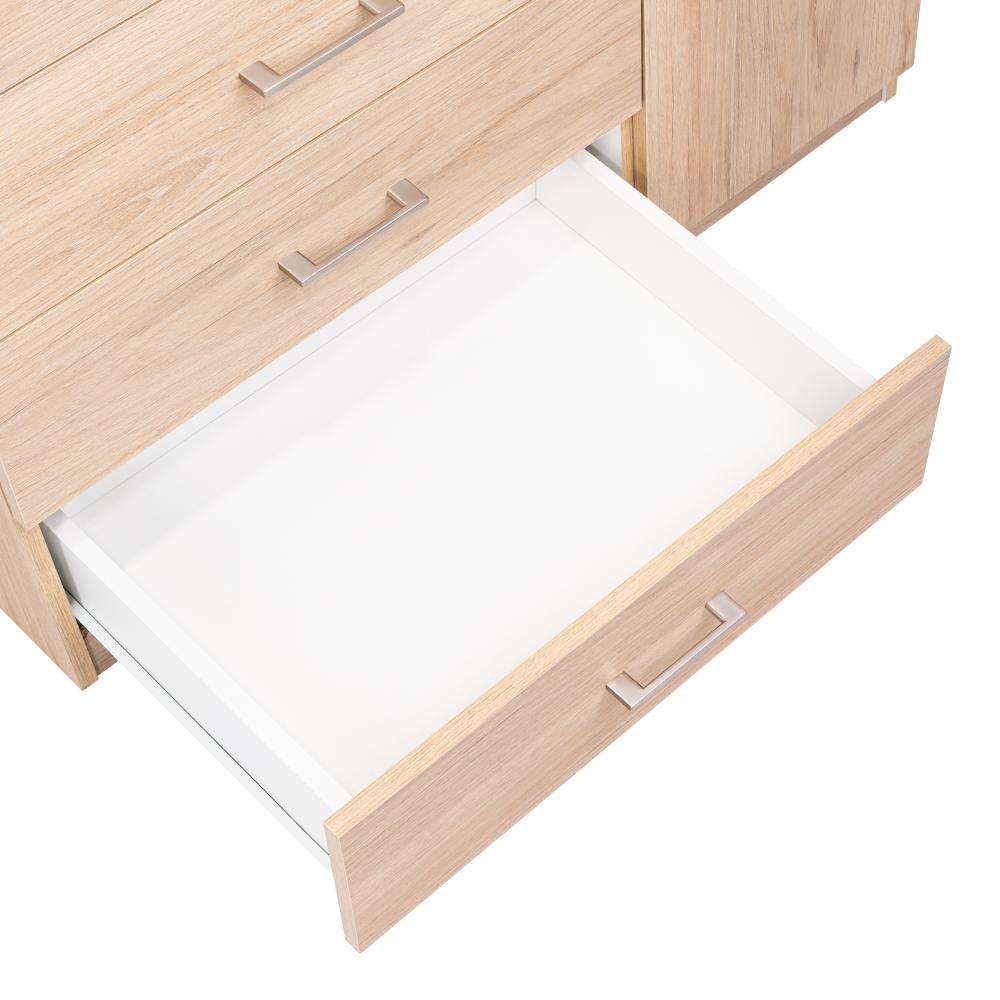 Organizador Barlovento, Beige y Blanco con Cuatro Cajones y una puerta