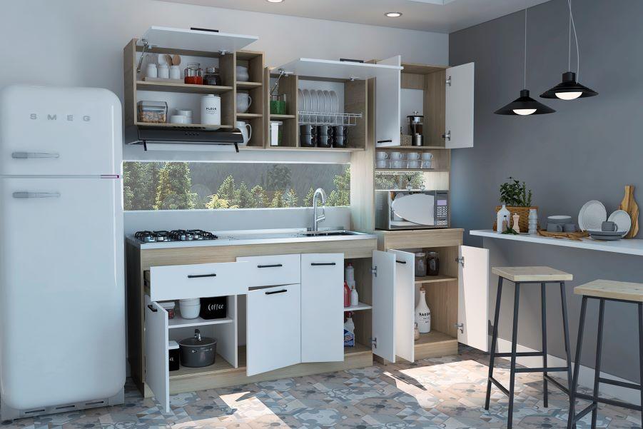 Cocina Integral Galapa color Beige y Blanco.