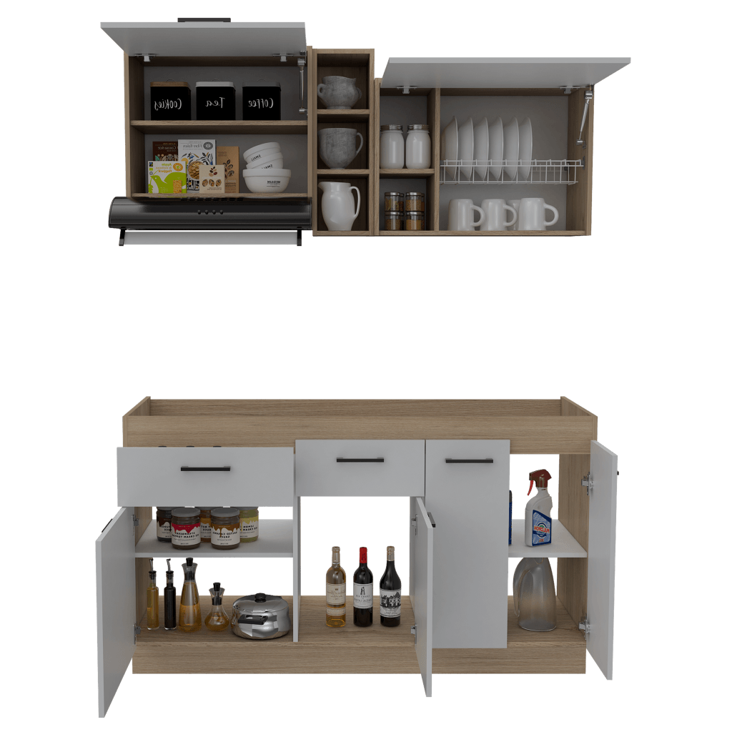 Cocina Integral Galapa color Beige y Blanco.