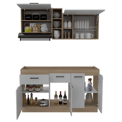 Cocina Integral Galapa color Beige y Blanco.