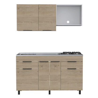 Cocina Integral Perla color Beige y Blanco.