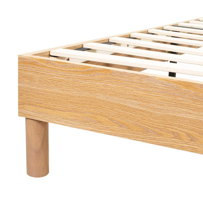 Cama doble Sonia beige con respaldo tapizado, 110 x 143 x 197 cm – vista 9